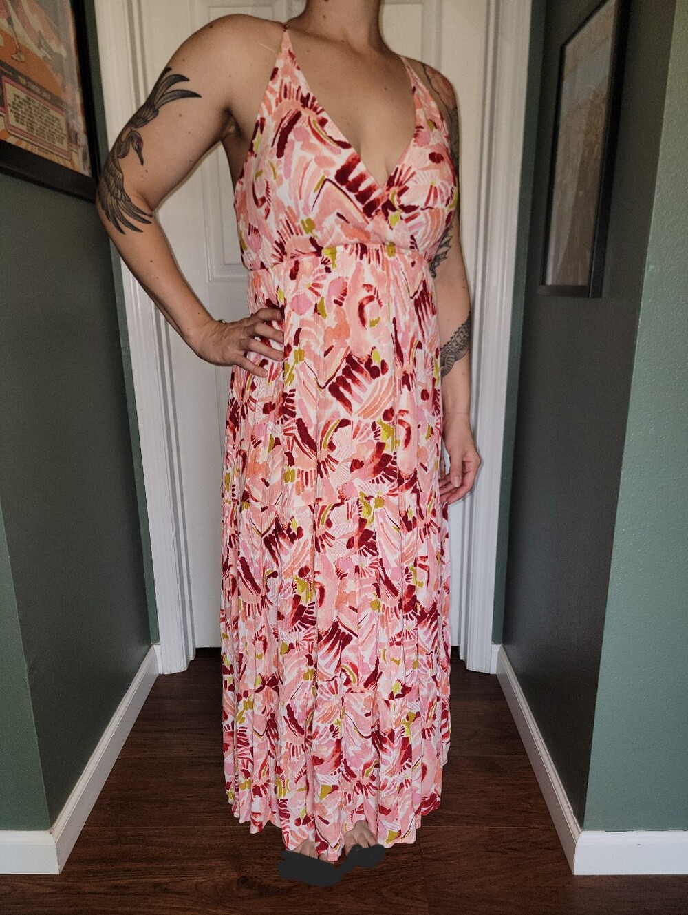 Timing Pink Floral Print V-Neck Maxi Dress